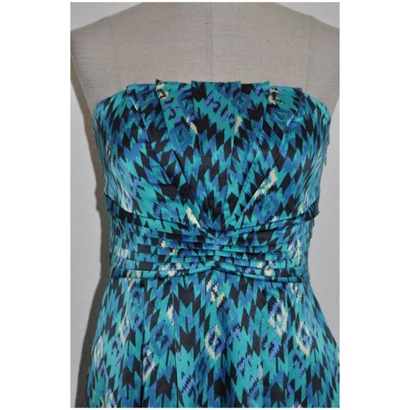 GIANNI BINI Aztec Print Strapless Cocktail Dress - Picture 4 of 7